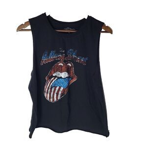 The Rolling Stones Cropped Muscle Tank Womens Large